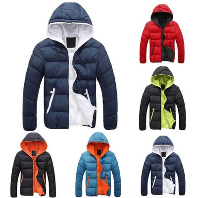 Męska, kolorowa, zapinana na zamek, ocieplana kurtka z bawełny, slim fit, zagęszczona kurtka wierzchnia