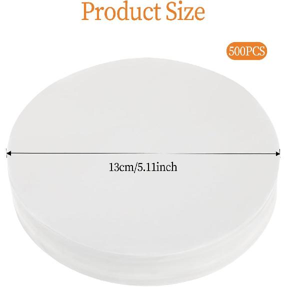 Giantree 500 Pcs 5 Inches Hamburger Patty Paper Round, Parchment Burger Papers Non Stick, Burger Press Paper, Pre-Cut Round Parchment Paper for Cake
