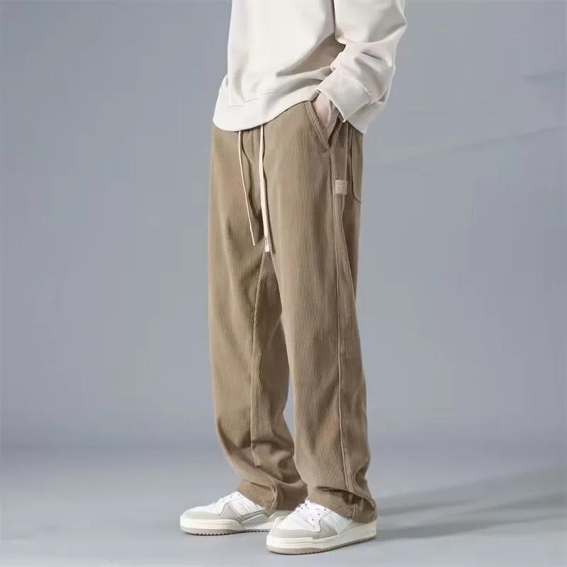 Men's Trousers Loose-Fit Straight-Leg Wide-Leg Casual Pants Lifestyle Pants Trendy Brand Sports Casualtrousers