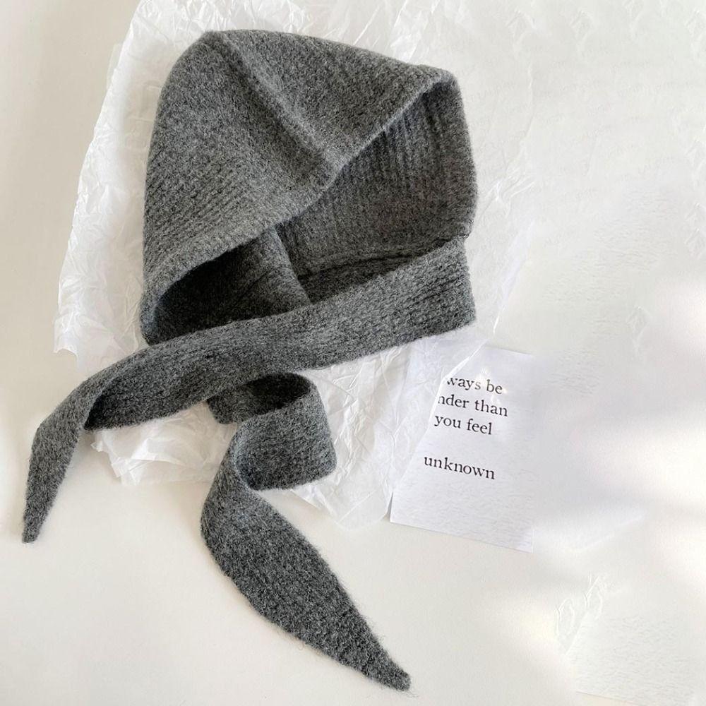 Warm Knitted Hooded Hat Windproof Neck Collar Scarf Cap Korean Balaclavas Cap  Beanie