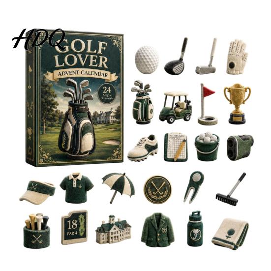 Adventskalender für Sportfans 2026 24-Tage-Weihnachts-Countdown-Box mit Mini-Miniatur-Ornamenten Volleyball Golf Hockey Figuren Sammlerstück