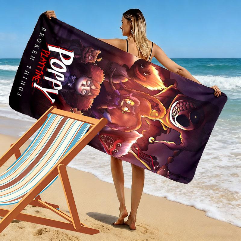 Poppy Playtime Print Beach Towel, Large Soft Quick Dry Towel for Beach Camping Swimming