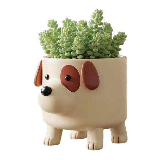 Puppy Flower Pot Cute Ceramic Plant Pot Desktop Decorative Dog Planter