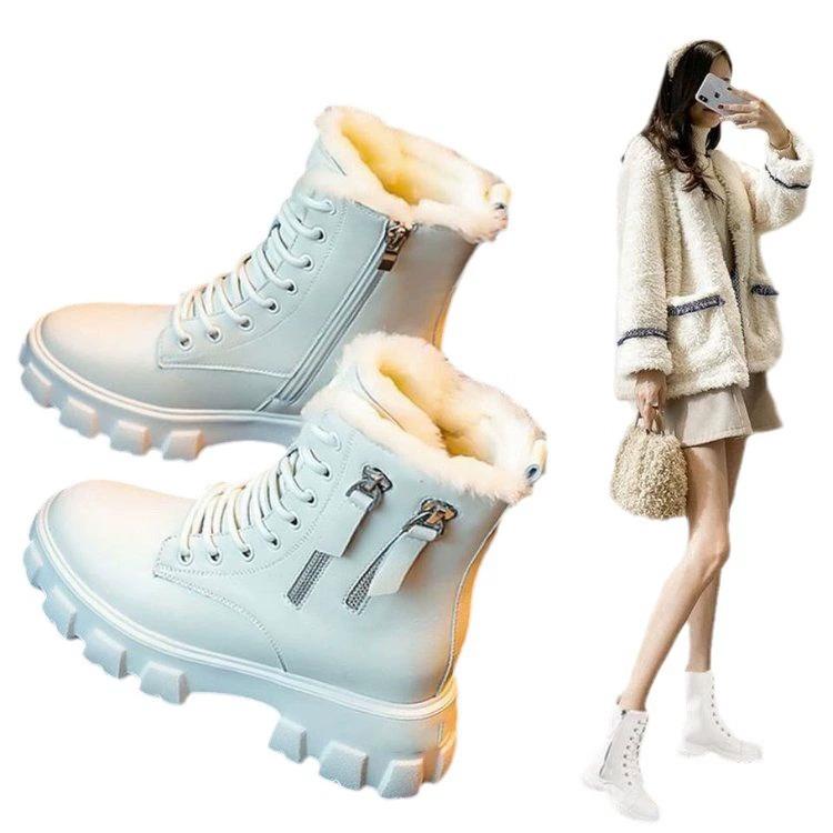 Snow Boots Women's Versatile Velvet Boots Autumn and Winter Cotton Shoes Large Size Warm Boots