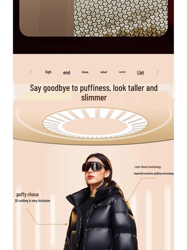 Unisex Schwarz Gold Kapuzen Daunenjacke - Trendig, Verdickt, Übergröße, Kurz für Herbst/Winter