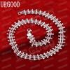 925 Sterling Silver Double Row Bead Necklace Fashion Charm Wedding Jewelry