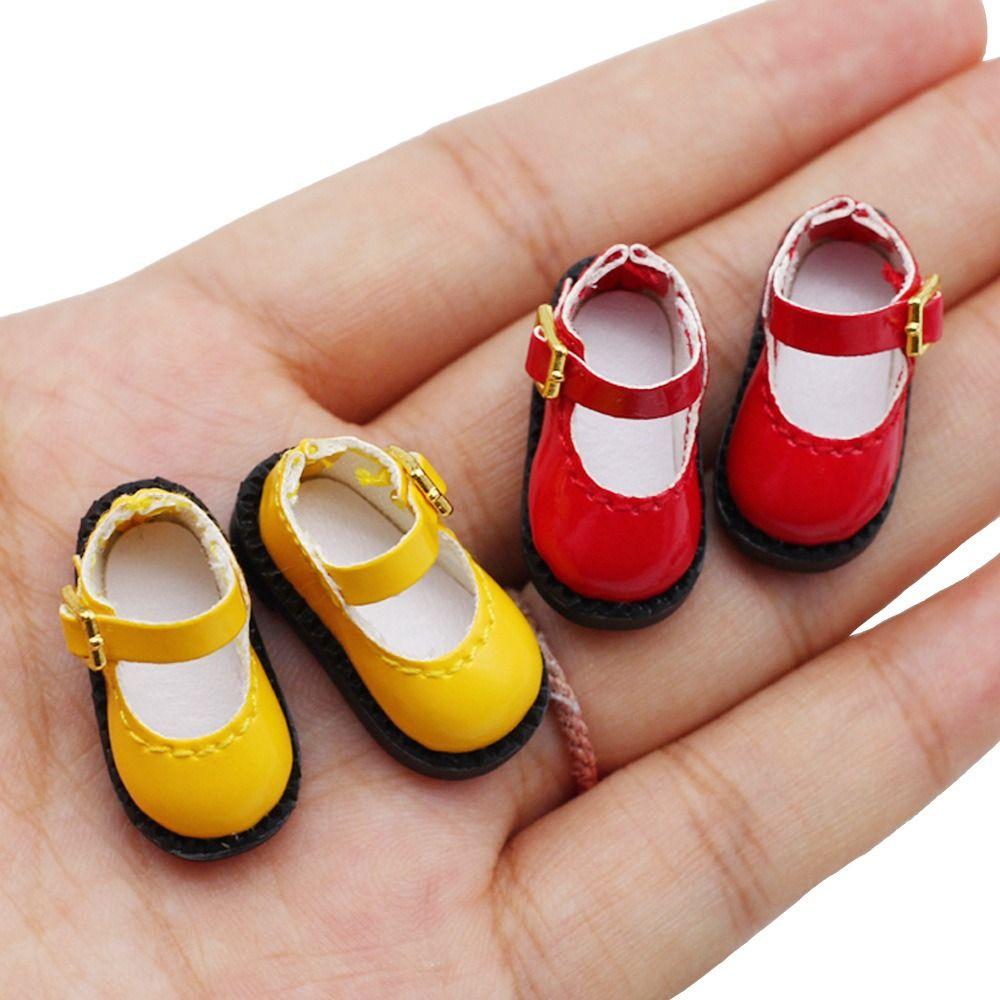 1Pair Mini 12 BJD Doll PU Shoes PU Leather OB11 Princess Shoes ob11 Doll Sandals  Body Dolls