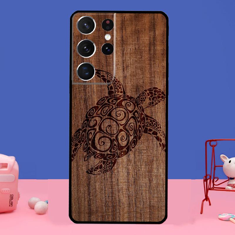 Θήκη Κινητού με Σχέδιο Ξύλου Χελώνας Για Samsung Galaxy S22 Ultra S8 S9 S10 Plus Note 20 Ultra S20 FE S21 Ultra
