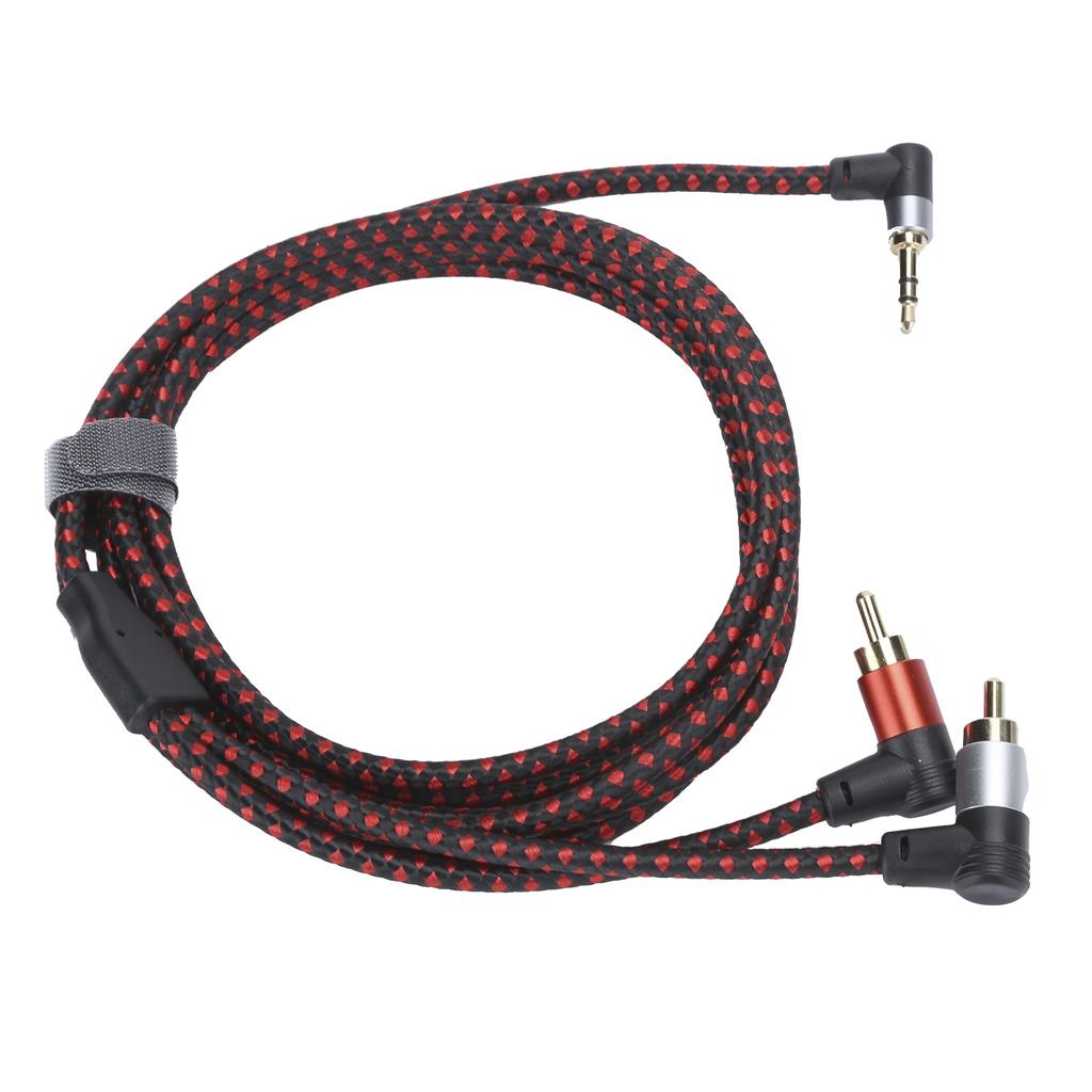 90 μοιρών 3.5mm Αρσενικός Βύσμα σε 2RCA Αρσενικό Καλώδιο ήχου ABS Στερεοφωνικό Καλώδιο Μικροφώνου για DVD Ηχείο 2m