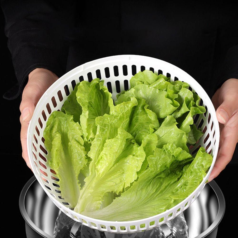 3.5 L Salad Spinner Stainless Steel Vegetable Drain Basket Household Fruit Washer  Restaurant