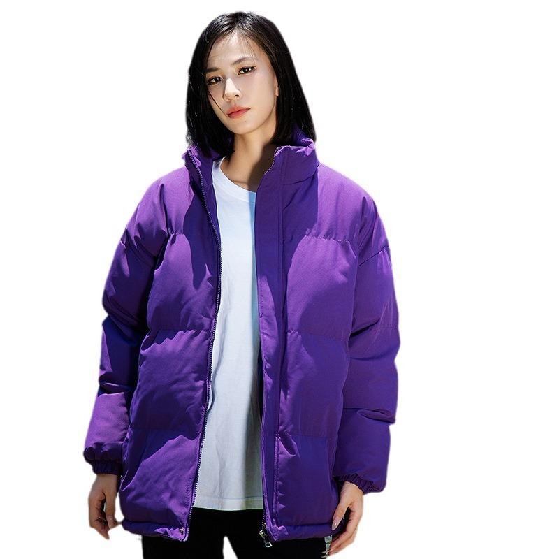 Casual Cotton Clothes Autumn and Winter New Fashion Hong Kong Style Loose Plus Size Versatile Fashion Solid Color Jacket Trendy Padded Clothes