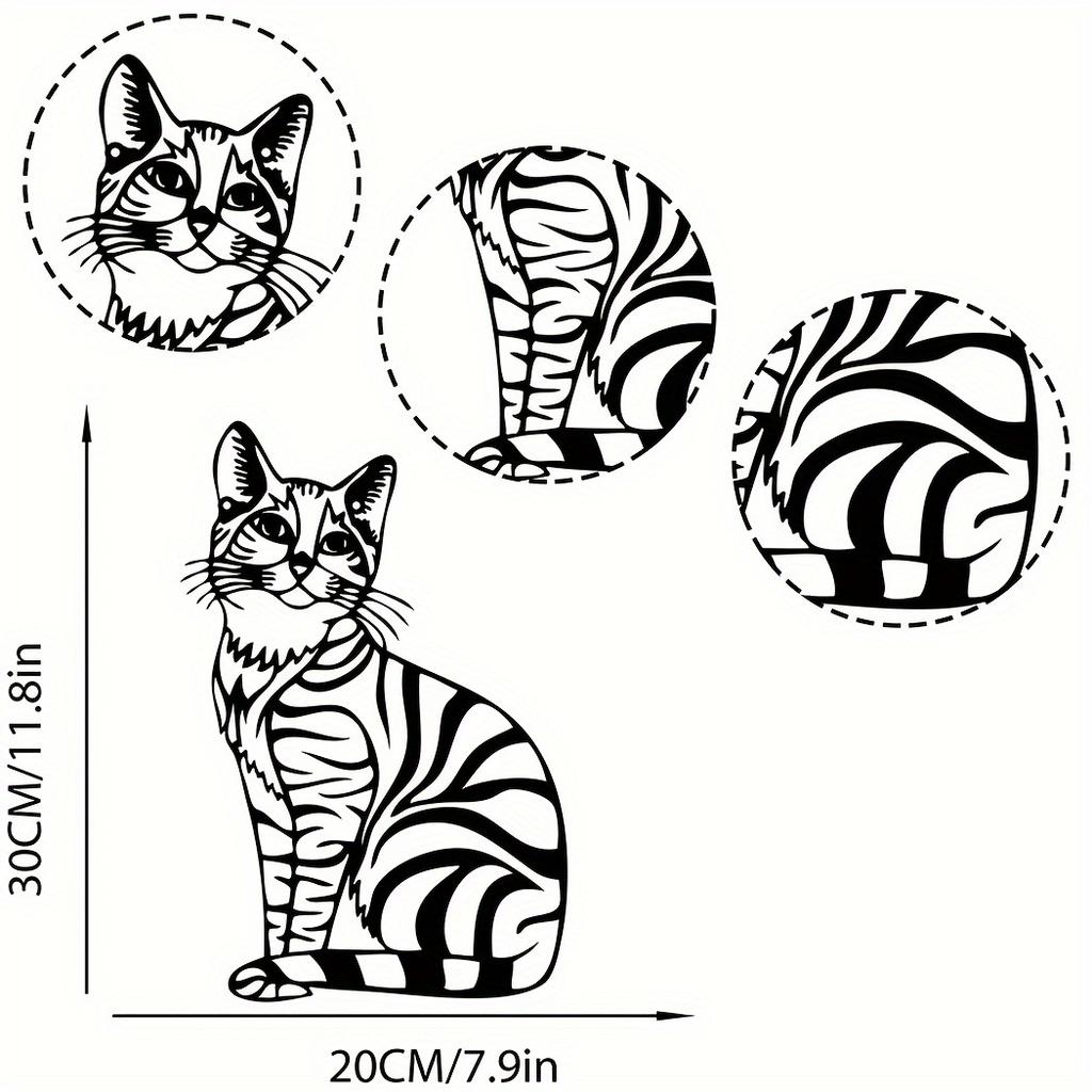 Metal Cat Sign Wall Decor Black Forest Cabin Hunting Ornament Wildlife Gift