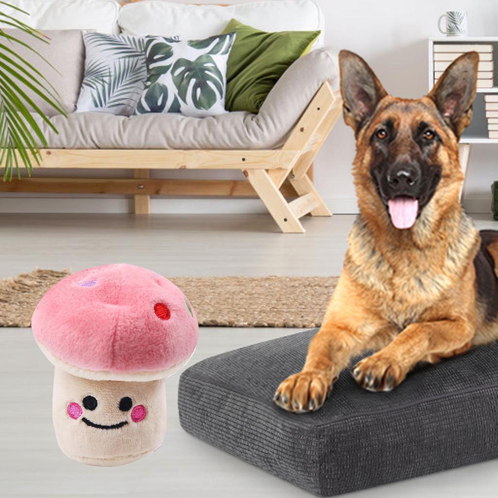 Knuffelhondenspeeltje Cartoon Paddenstoelvormig Bijtbestendig Tandenknarsen Verminder Verveling Interactief Puppy Kauwspeeltje Roze