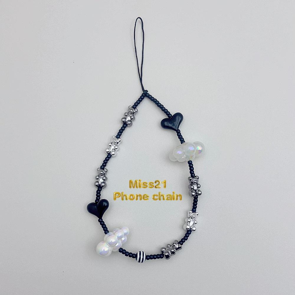 

INS Color Bear Cloud Love Fashion Anti-Lost Hand Carry Pendant Short Mobile Phone Chain