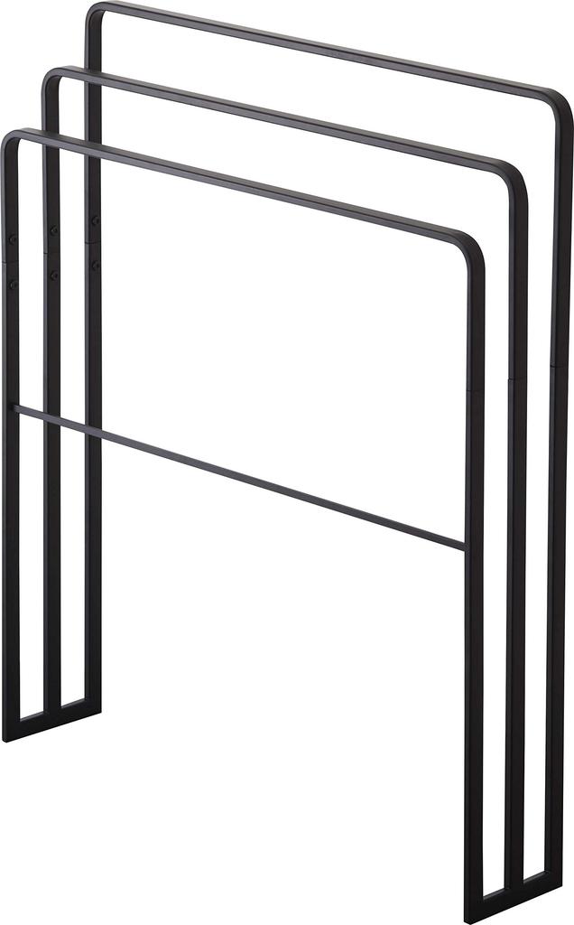 Yamazaki Bath Towel W70 X D14 X Tower Easy To Fits Large 4980 (Yamazaki) 3-Row Hanger, Side-Mounted, Black, Approx. H81cm, Design, Hang, Towels,