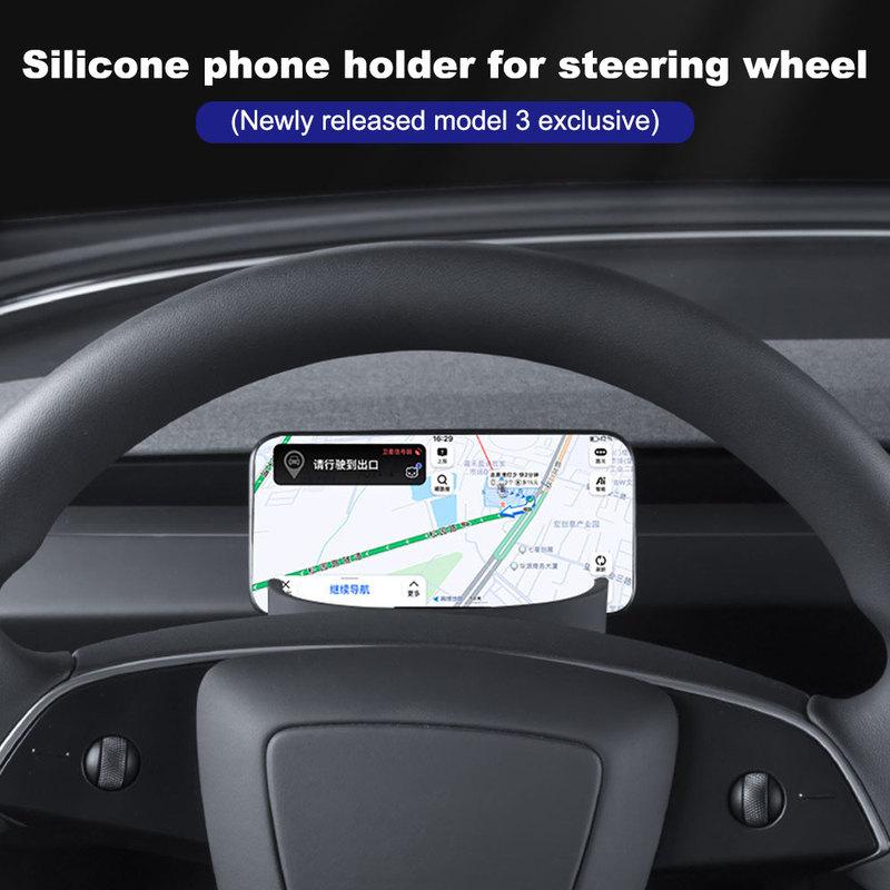 Steering Wheel Storage Box for Tesla Model 3+ Silicone Mobile Phone Holder Glasses Storage New Model3 Highland 2024 Accessories