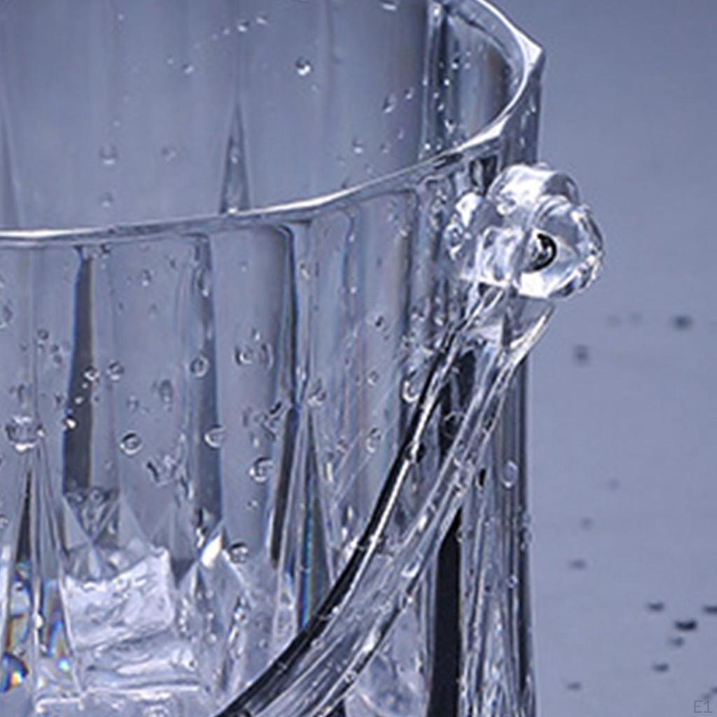 Eiskübel, Kleiner klarer Acryl-Eisbehälter mit Griff für Gefrierschrank, Cocktailbar, Party