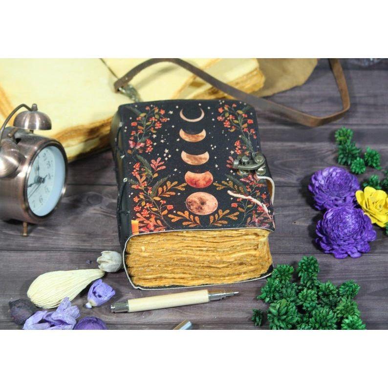 Handmade Leather Grimoire: Sun & Moon Book of Shadows