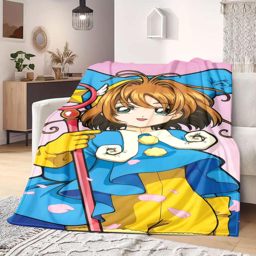 Cardcaptor Sakura Cool Print Flannel Blanket, Anime Character Design for Bed, Versatile Usage for Picnic, Travel and Couch_LIAN