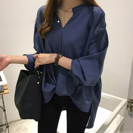 2025 Frühling & Herbst Damen Chiffon Langarm Locker geschnittenes Hemd