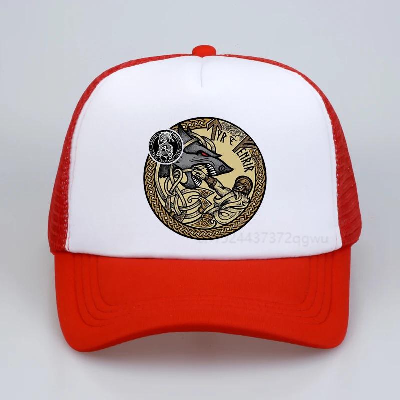 Viking OdinS Wolf Vantage Rune Rune Baseball Cap Celtic Knot Art Norse hip hop cap fashion summer Unisex mesh snapback hats