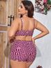 2025 New Plus Size Women's High-Waisted Three-Piece Split Bikini Swimwear
