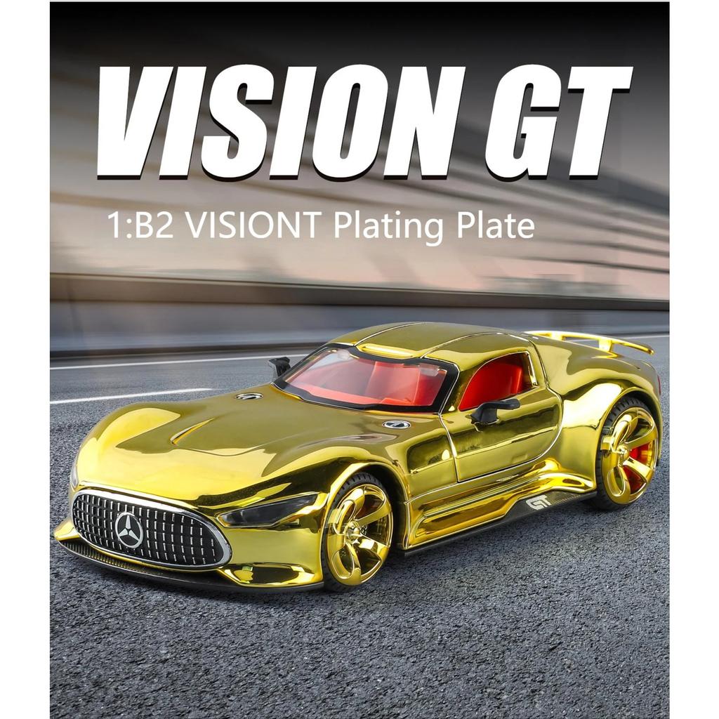 1/32 Benz VISION GT Super Concept Sportwagen Legierung Druckguss Modellauto Hohe Simulation Sammlerstück Kinderspielzeugauto Ton und Licht