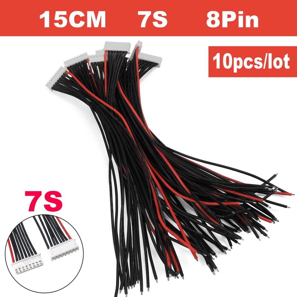 10pcs/lot 1S 2S 3S 4S 5S 6S 7S 8S Lipo Battery Balance Charger Cable IMAX B6 Connector Plug Wire 30 20 15 10cm Single Head Wire