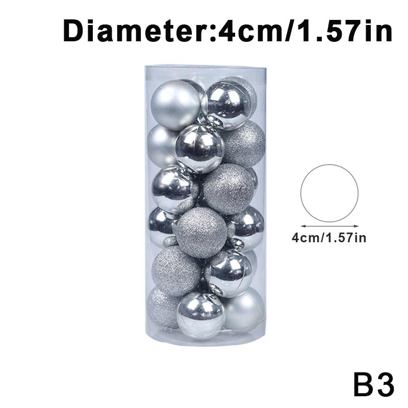 24Pcs/Box 3/4Cm Christmas Balls Set Christmas Tree Ornaments Christmas Hanging Pendants Christmas Tree Decor  Year Gifts