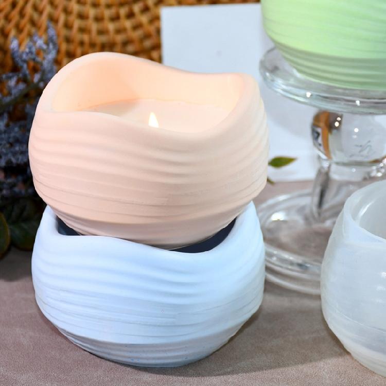 Candle Holder Mold Candle Cup Mold Undulation Symmetry Candle Base Molds Succulent Planter Molds Crafting Mold for Craft
