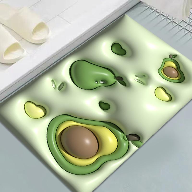 Bathroom Doormat Cartoon Style Home Doormat Thickened Absorbent Anti-slip Doormat Bathroom Foot Mat