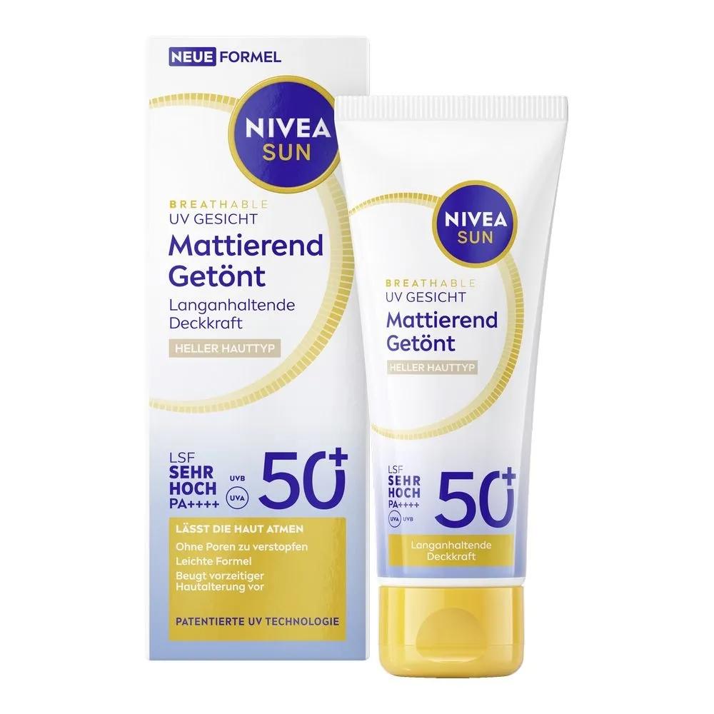 German Nivea Mattifying Tinted Sun Fluid LSF50 50ml