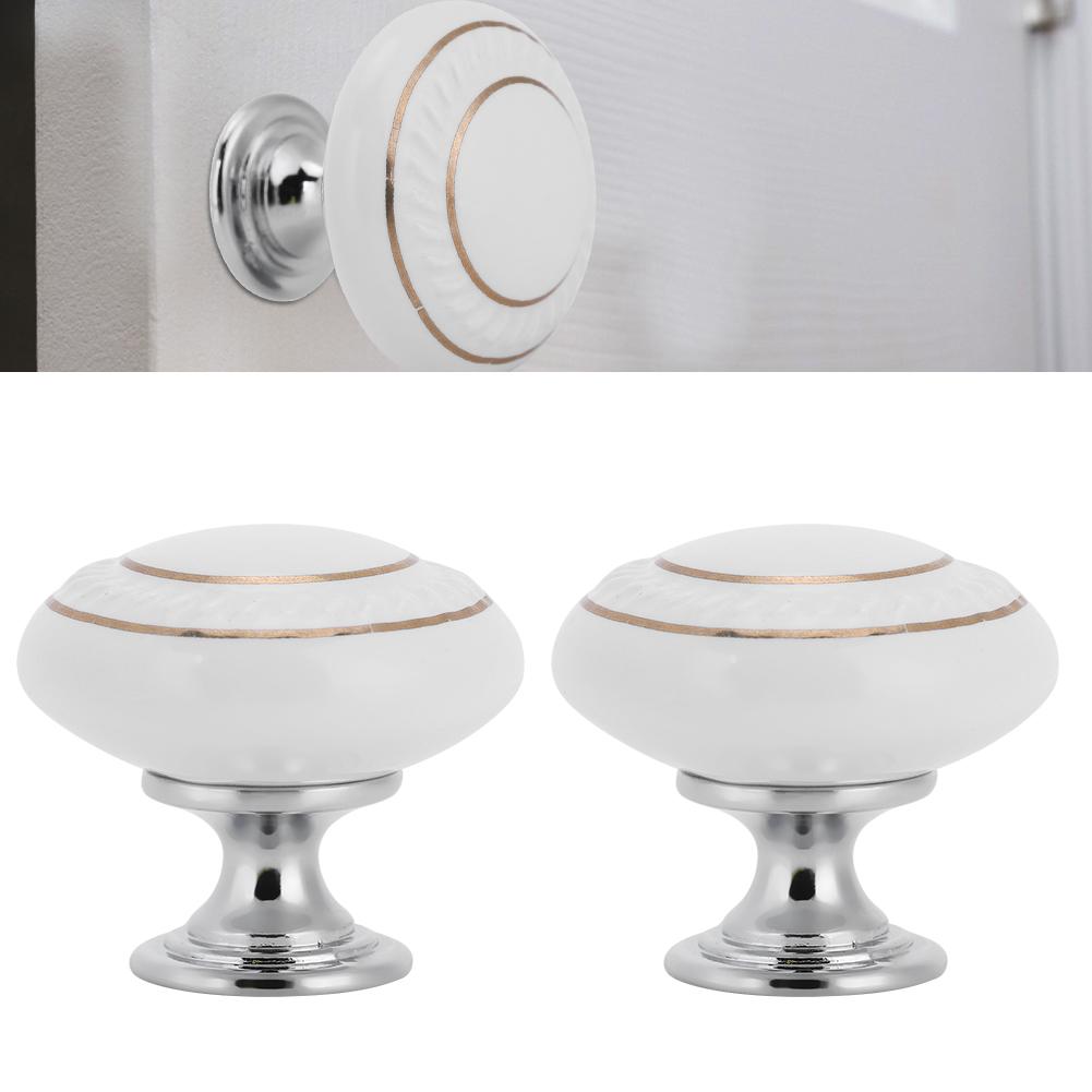 4Pcs Set Modern Ceramic Handle Pull Handle Knobs Hardware Fittings for Drawer Closet Cabinet