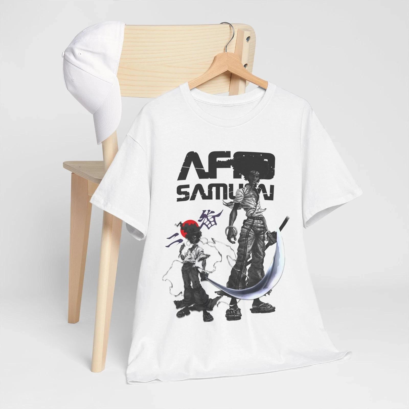 Summer Hot Selling Afro Samurai Unisex Tshirt Afro Samurai Japanese Ninja Anime Unisexga Unisexs Round Neck Short Sleeved Shirt S