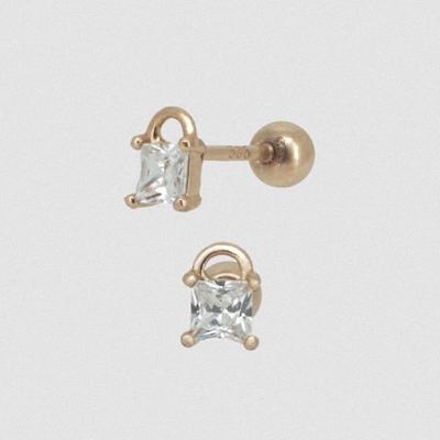 Youngglow 14k Kubik Zirkonia Schloss Piercing