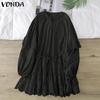 Women Summer V-Neck Ruffle Long Sleeve Printed Dresses