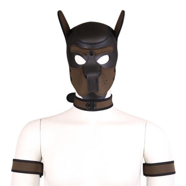 New Dog Rubber Mask Set Club Wear Cosplay Hood 4Pcs/set