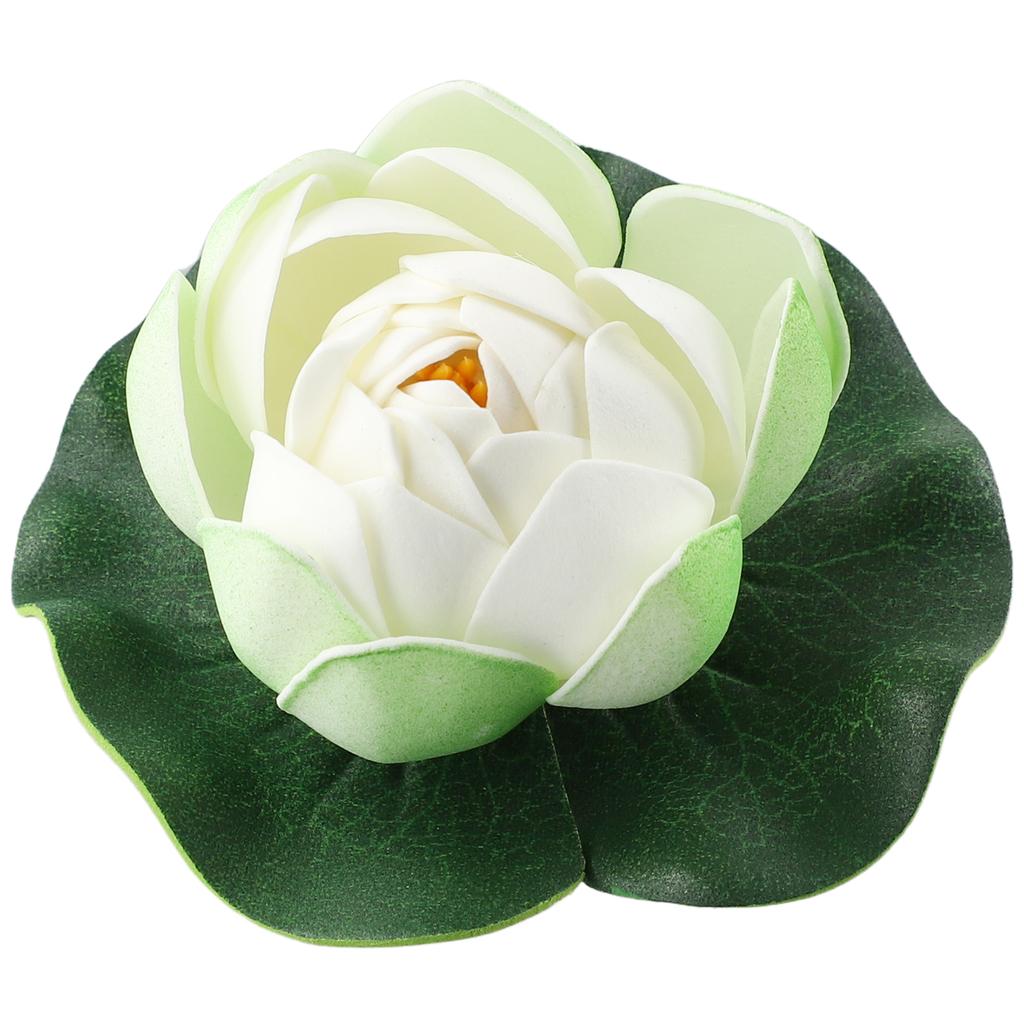 Fake Plant Artificial Plant Indoor Lotus Outdoor About 10cm About 18cm Artificial Leaf Pond Plastic White Outdoor