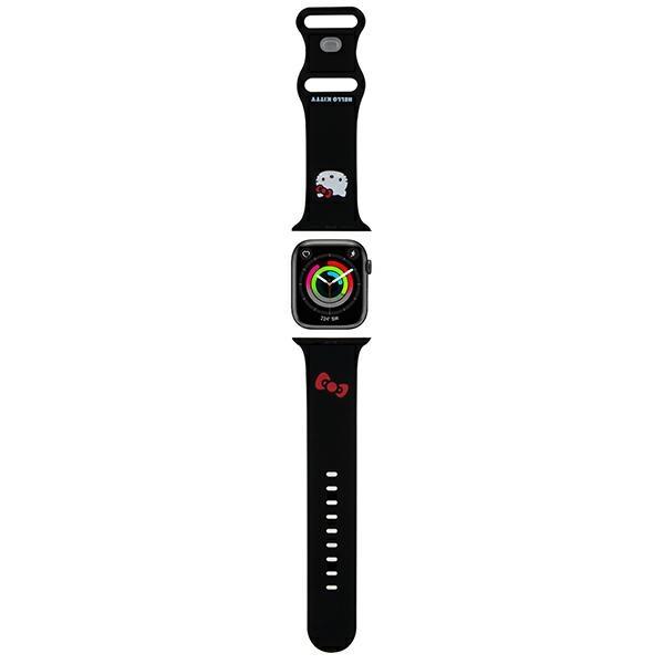 Hello Kitty HKAWLSCHBLK Apple Watch Strap 42/44/45/49mm Black/black Strap Silicone Kitty Head
