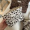 Cord Retro Leopardenmuster Kosmetiktasche Lippenstift Kosmetik-Organizer Reißverschlusstasche Reise Wasch- und Aufbewahrungstasche für Damen
