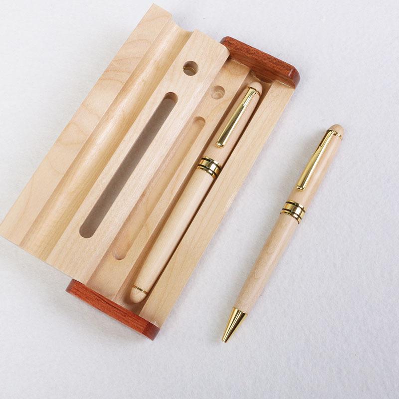 Exquisite Wooden Pen Swirl Design Promotional Gift Box Set for Business & University Awards China
