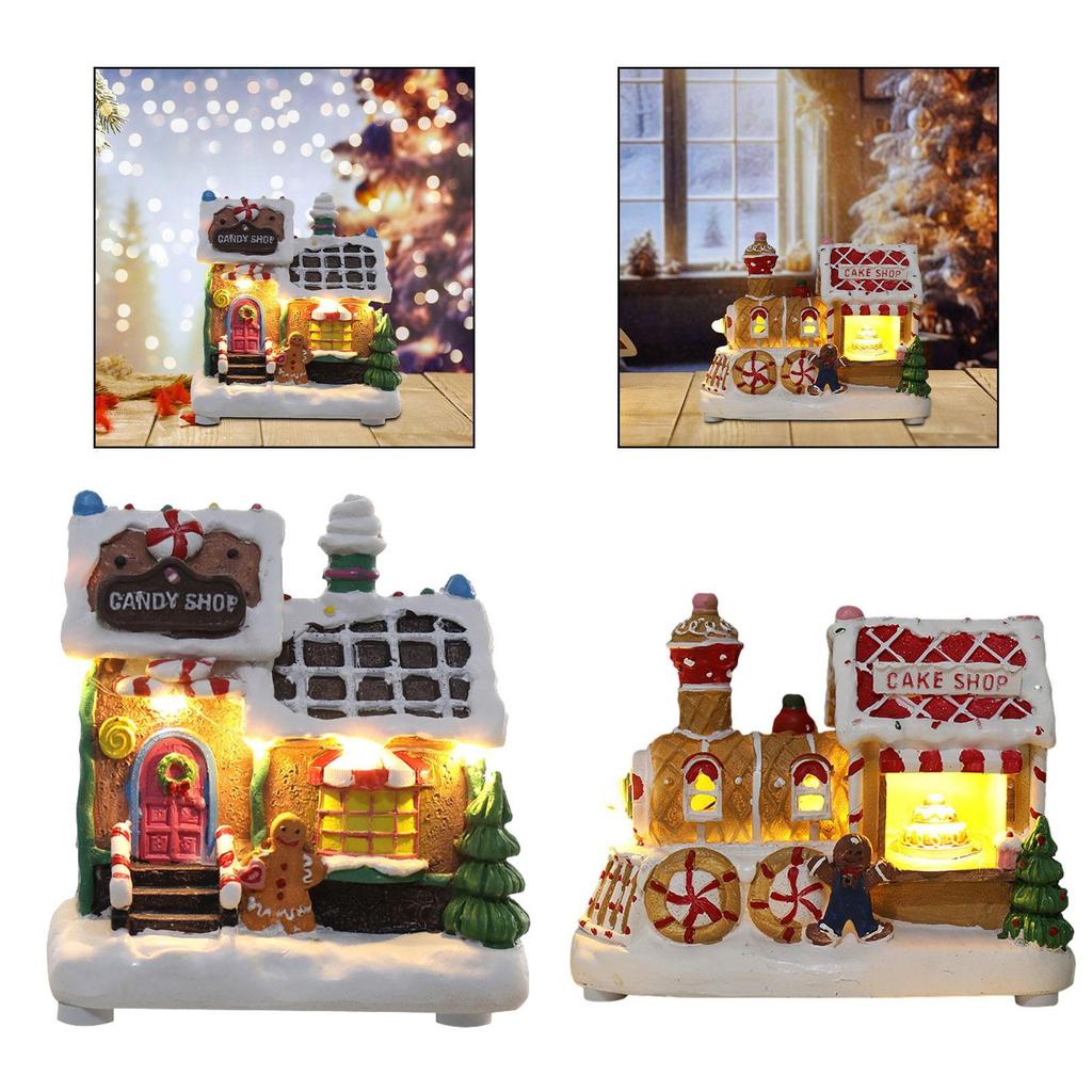 Lighted up Christmas Village House Home Livingroom LED Light Snow Village
