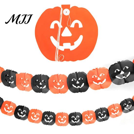 Outdoor Halloween Decor 5 Pcs 10FT Banner, Spooky Spider Bat Skull Ghost Indoor Party Supplies Pumpkin Hanging Bunting Garland for Party, Wall, Mantle
