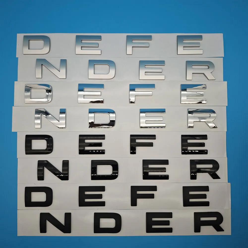 1pc 3D ABS Black Letters DEFENDER Badge Car Front Hood Bonnet Stickers Decals For Land Rover Defender Emblem Accessories XS6