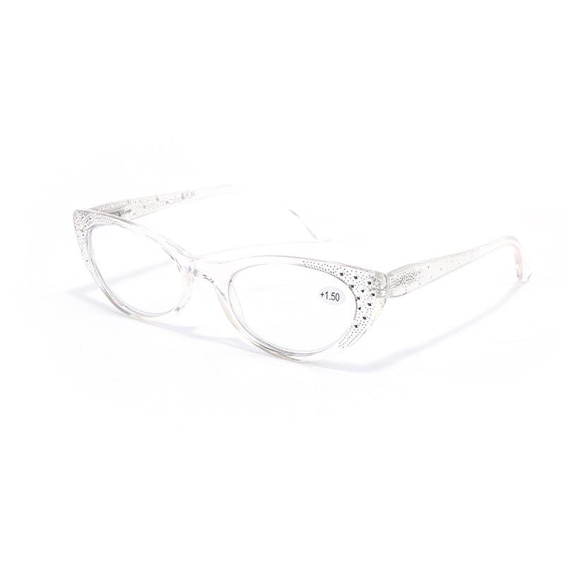 Women's Cat-Eye Diamond-Plated Anti-Blue Light Reading Glasses