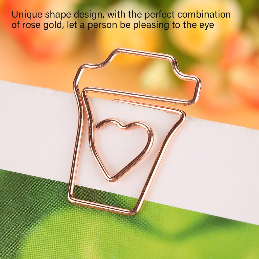Gold Metal Electric Plate Paper Clips, 12pcs   Paper Clips Funny Bookmark Marker, Unique Design, Delicate Processes for Study and Work