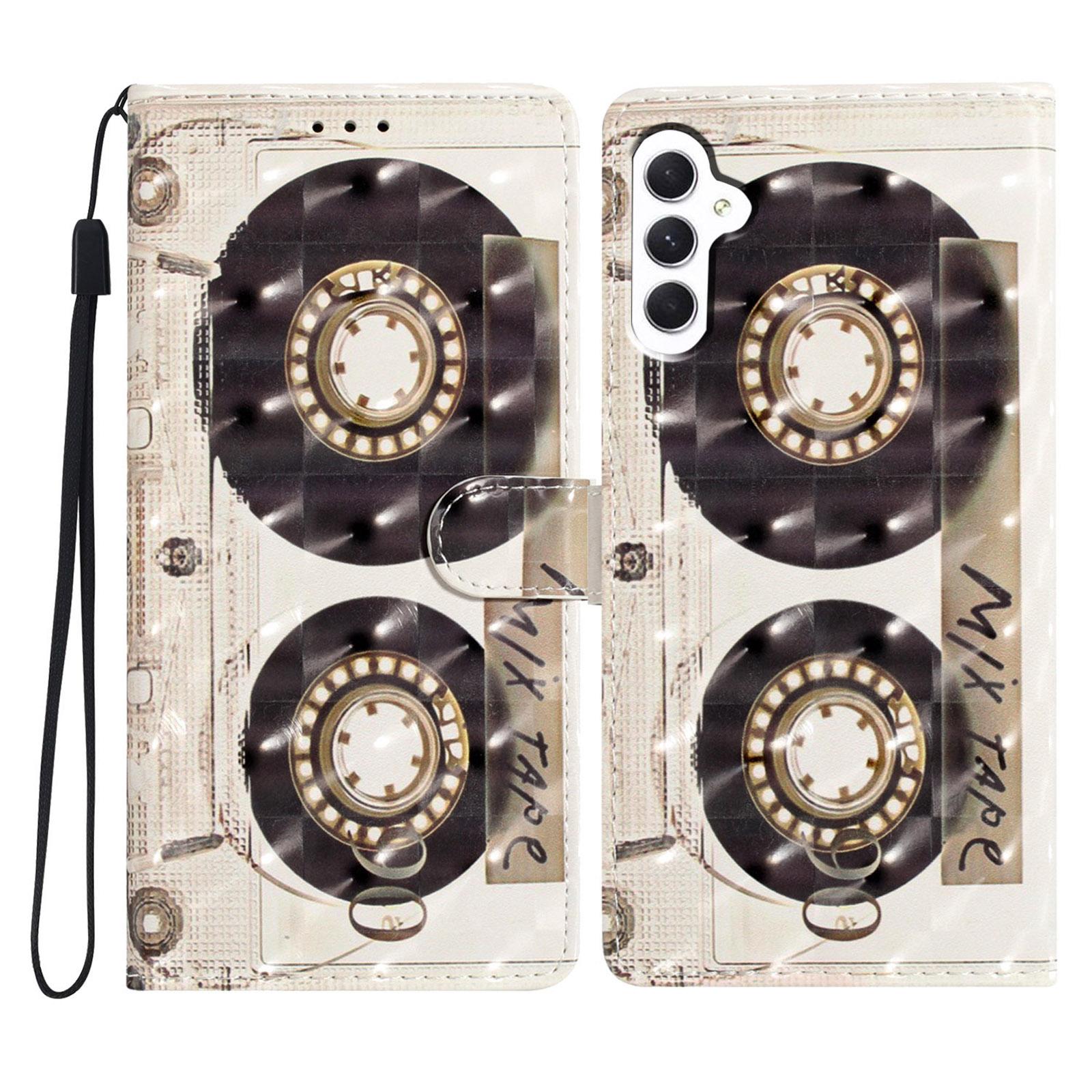 

Для Samsung Galaxy A36 5G чехол PU кожаный кошелек чехол для телефона 3D узор печать Tape