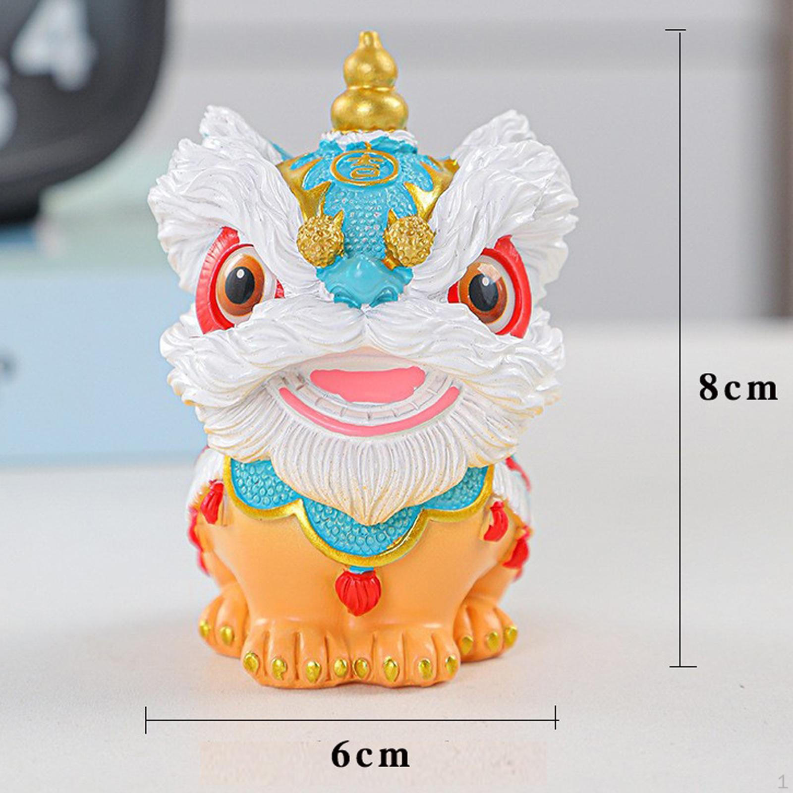 

Китайська статуя танцю лева Скульптура тварин Креативне прикраса Традиційний орнамент для книжкової полиці синій