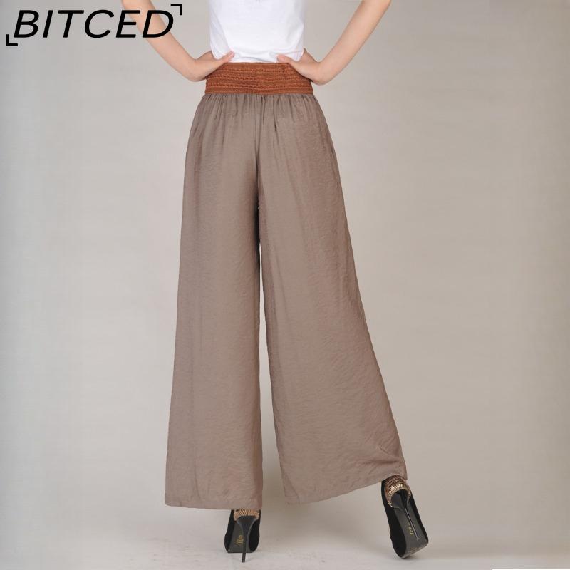 BITCED Women's Fashion Casual Solid Color Print Pants & Capris