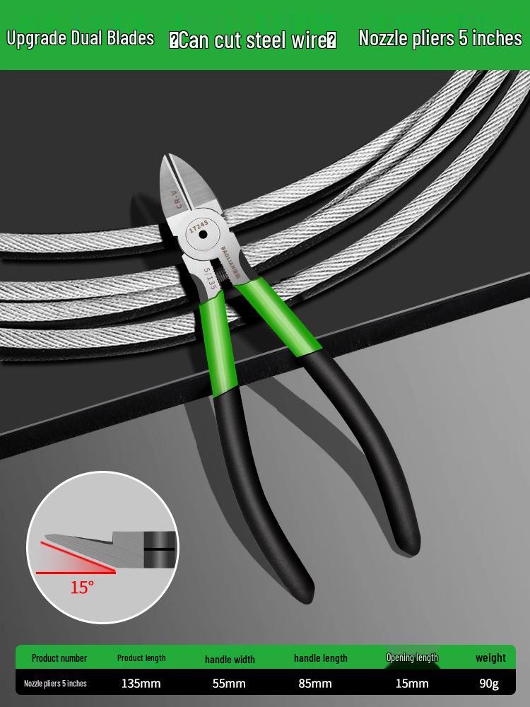 

Baolian Industrial Grade Diagonal Needle Nose Pliers: Super Hard, Steel Wire Cutter for Electricians